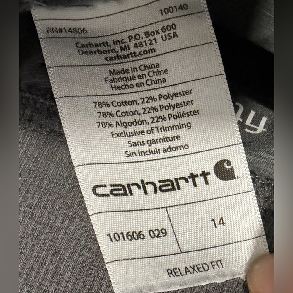 Carhartt Women’s Gray Relaxed Fit Cargo Shorts Size 14 Workwear Hiking - Picture 5 of 6